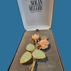 Nolan Miller- Ann-Margret Rose Pin- Rose Boutonniere Style Statement Brooch-